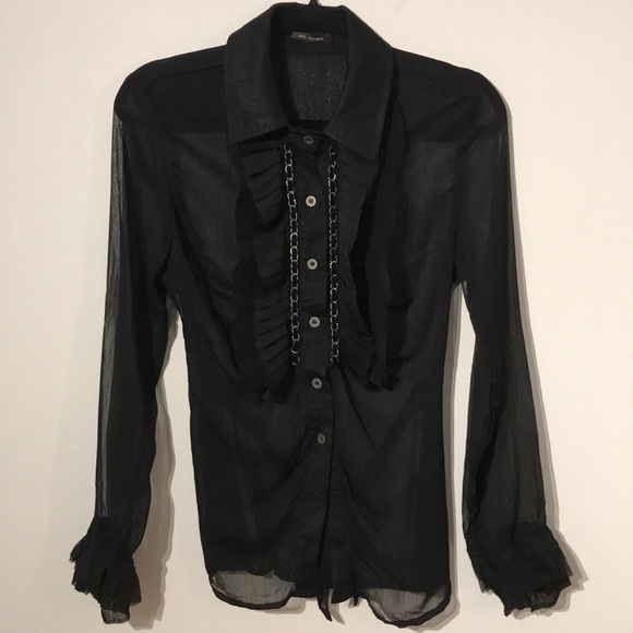 My Story Tops - Sheer ruffle blouse